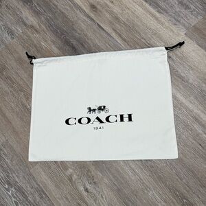 Coach Duffle Bag Sac White Brown Logo Drawstring EUC